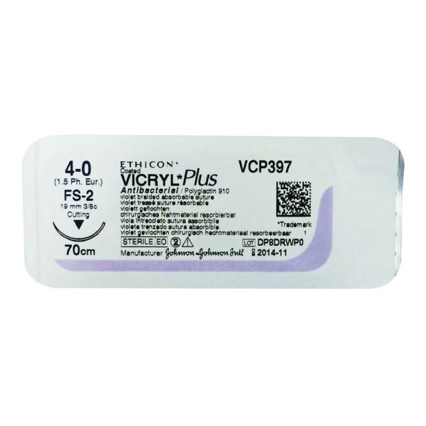 SUTURES VICRYL PLUS VECTRAL 3/0 3/8 CERCLE 19MM (36)
